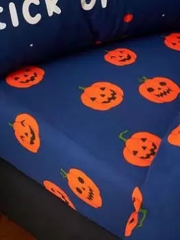 Image of Catherine Lansfield Kids Halloween Pumpkin Sheeting Tb, Orange, Size Toddler