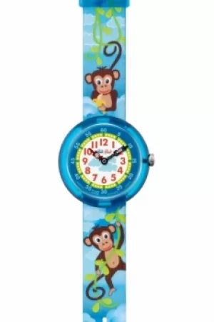 image of Childrens Flik Flak Cute Size Monkey Business Watch FBNP037