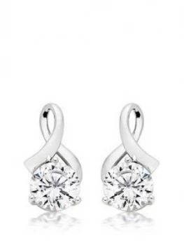 image of Beaverbrooks 9Ct White Gold Cubic Zirconia Earrings