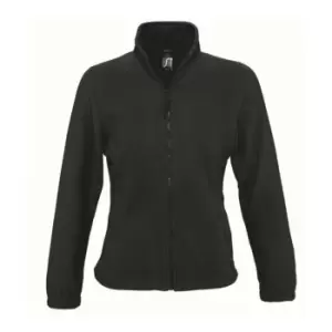 image of SOLS Womens/Ladies North Full Zip Fleece Jacket (S) (Black)