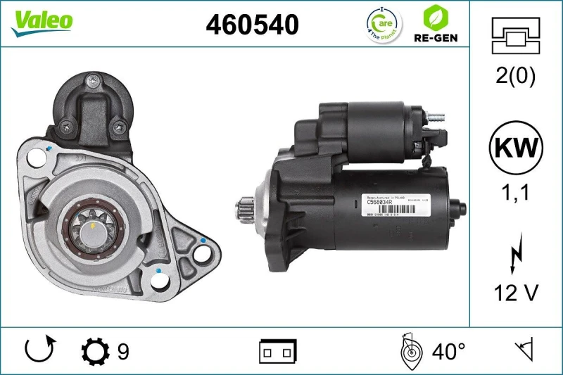 Image of Starter motor VALEO 460540