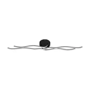 Image of Wall Flush Ceiling Light Colour Black Shade White Plastic Bulb LED 40W Included