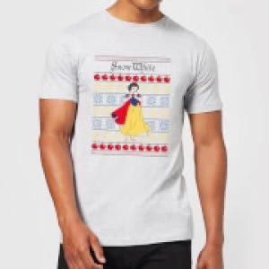 Image of Disney Classic Snow White Mens Christmas T-Shirt - Grey - XL
