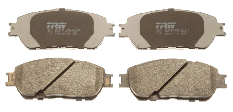 Image of TRW GDB3610 Brake pad set not prepared for wear warning indicator Brake Pad Set,disc brake (402)