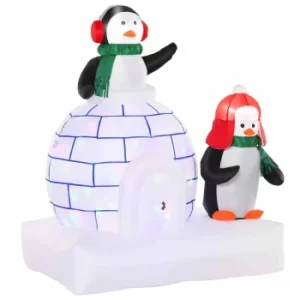 image of Inflatable Light Up Penguin Ice House 150cm, White