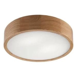 image of Round Cylindrical Ceiling Light Oak, 2x E27