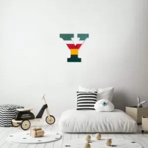 Image of Alphabet Y 2 Multicolor Decorative Wooden Wall Accessory