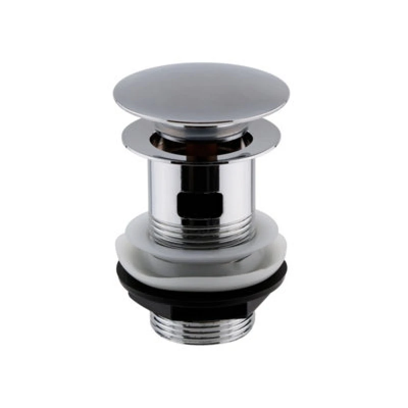 Image of Balterley Round Push Button Basin Waste Slotted Chrome Silver