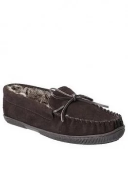 Image of Hush Puppies Hush Puppies Ace Slipper Borg Lined Slippers, Brown, Size 9, Men
