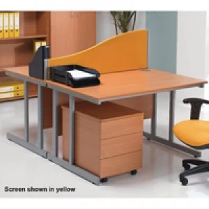 Image of Jemini Wave 1600mm Black Desk Screen KF73926