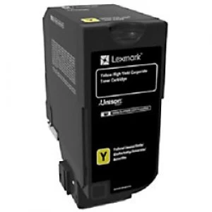 image of Lexmark 74C2HYE Yellow Laser Toner Ink Cartridge