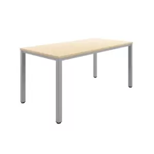 Image of Fraction Infinity 160 X 80 Meeting Table - Maple With Silver Legs