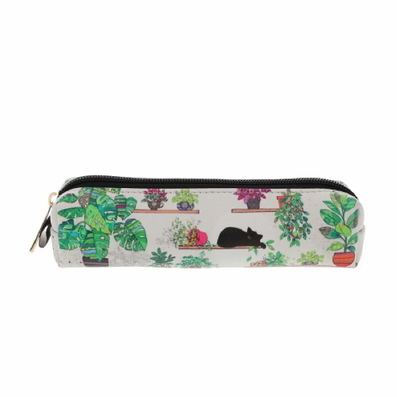 Image of Kiub Long Pencil caseten Pencil caseten plants woman Kiub Bug Art PU Blanc Female 5x20x5 cm