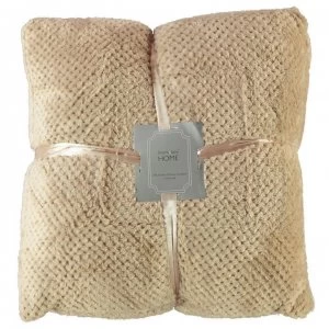 image of Linens and Lace 2 Pack Flannel Fleece Cushions - Beige