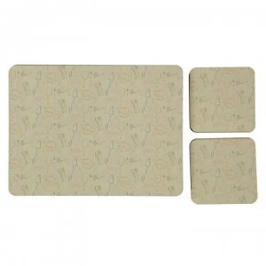 image of Ashwood 4 Pack Cork Back Place Mats and Coasters - Gadgets