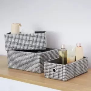 image of JVL Silva Set of 3 Storage Baskets Grey