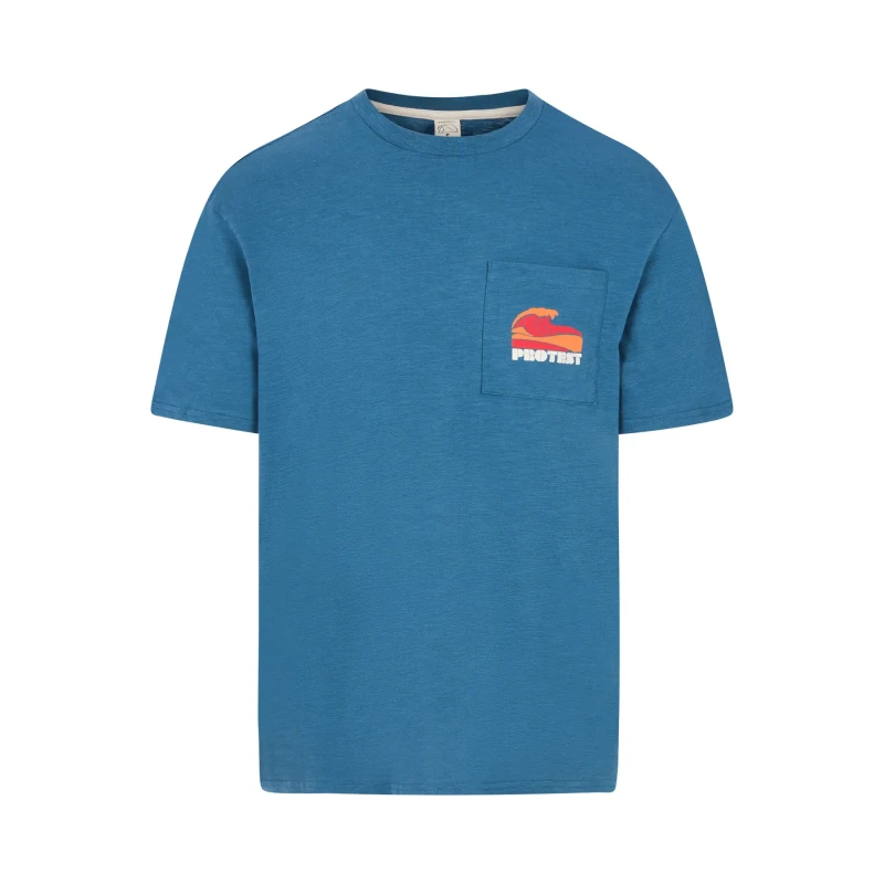 Image of Protest T-Shirt Protest Jake Bleu Male XS