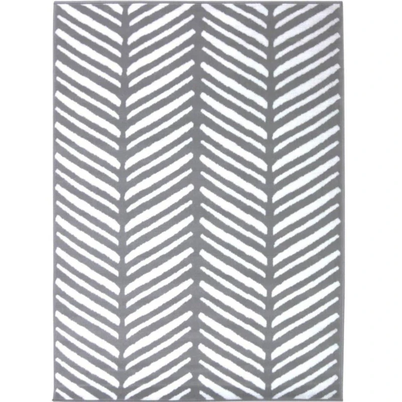 Image of THE RUGS Maestro Collection Herringbone Design Rug in Grey Size: 80cm x 150cm Grey Unisex 80cm x 150 cm