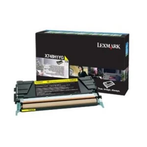 image of Lexmark X748H1YG Yellow Laser Toner Ink Cartridge