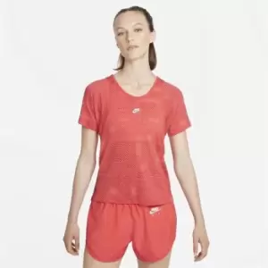Image of Nike Air Dri-FIT Womens Short-Sleeve Running Top - Pink