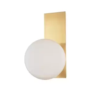 Hinsdale 1 Light Wall Sconce Brass, Glass