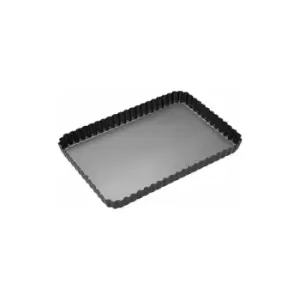 image of Master Class Non-Stick Fluted Rectangular Flan / Quiche Tin, 31 x 21 x 2.5cm