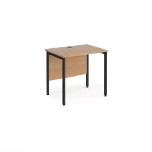 Image of Maestro 25 straight desk 800mm x 600mm - Black H-frame leg and beech top