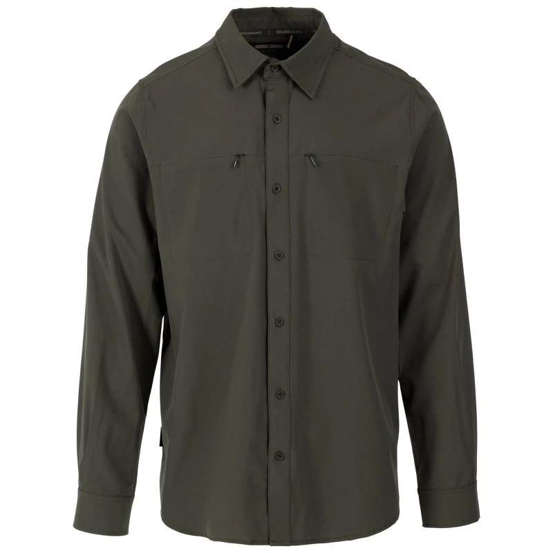 Image of Trespass Trespass Men Cargan Shirt in Brown Size: Small Brown S Male 5063470737727