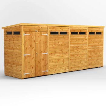 Image of 16x4 Power Apex Security Shed Double Door - Brown