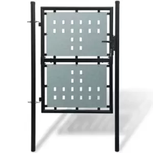 image of Vidaxl Black Single Door Fence Gate 100 X 175 cm