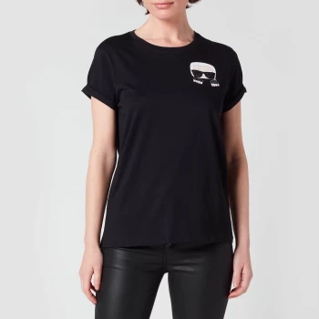 image of KARL LAGERFELD Womens Organic Ikonik Karl Pocket T-Shirt - Black - M