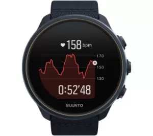 image of SUUNTO 9 Baro Sports Watch - Granite Blue Titanium, Universal, Black,Silver/Grey,Blue