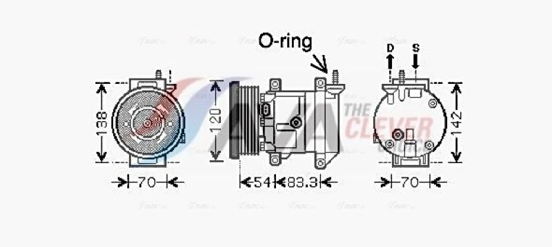 Image of Air conditioning compressor AVA COOLING SYSTEMS DWAK071
