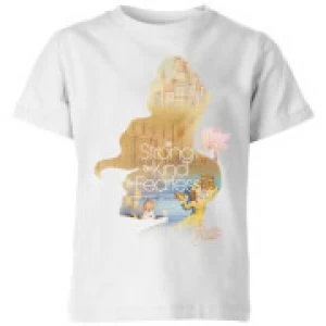 Image of Disney Princess Filled Silhouette Belle Kids T-Shirt - White - 11-12 Years