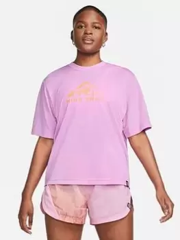 Image of Nike Trail T-Shirt, Dark Pink, Size XS, Women