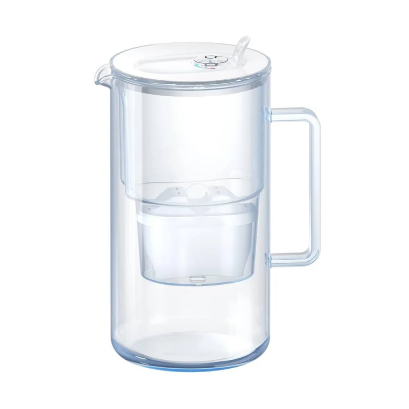 Image of Aquaphor Glass 2.5 Litre Water Filter Jug in White with 1 x Maxfor+ filter Size: 2.5L White Unisex 2.5L