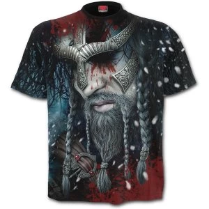 Image of Viking Wrap Allover Mens Small T-Shirt - Black