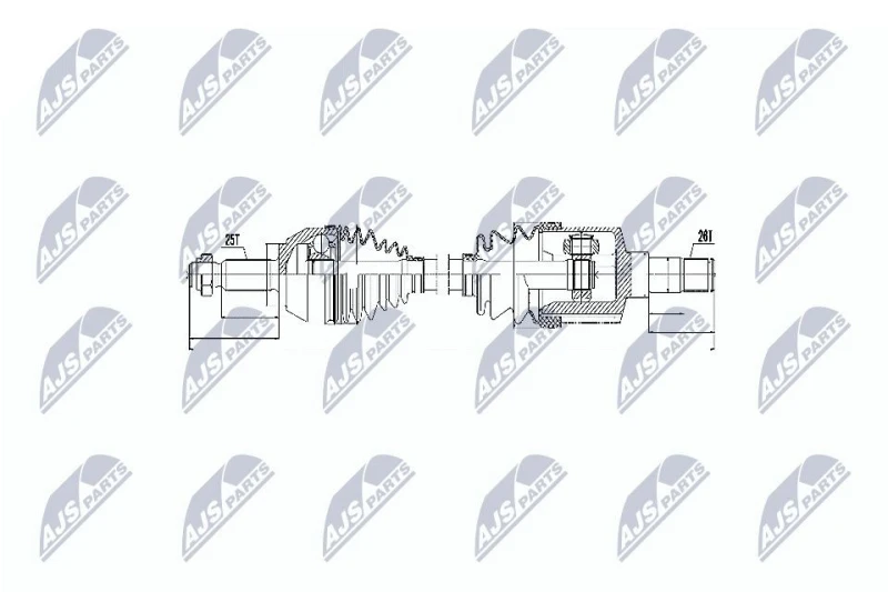 Image of NTY NPW-FR-053 Drive shaft Front Axle Left Drive Shaft (13)