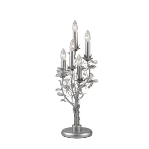 Image of Michelan 5 Light Table Lamp Brushed Silver