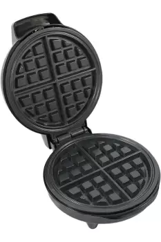 image of Black Electric 760W Waffle Maker Iron Machine - Deep Cooking Non Stick Plates - Adjustable Temperature Control