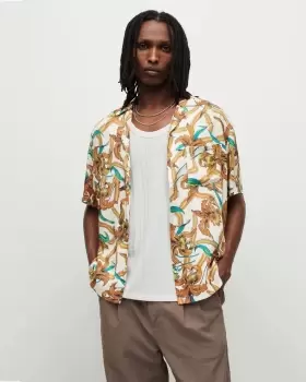Image of AllSaints Mesquida Tropical Floral Print Shirt