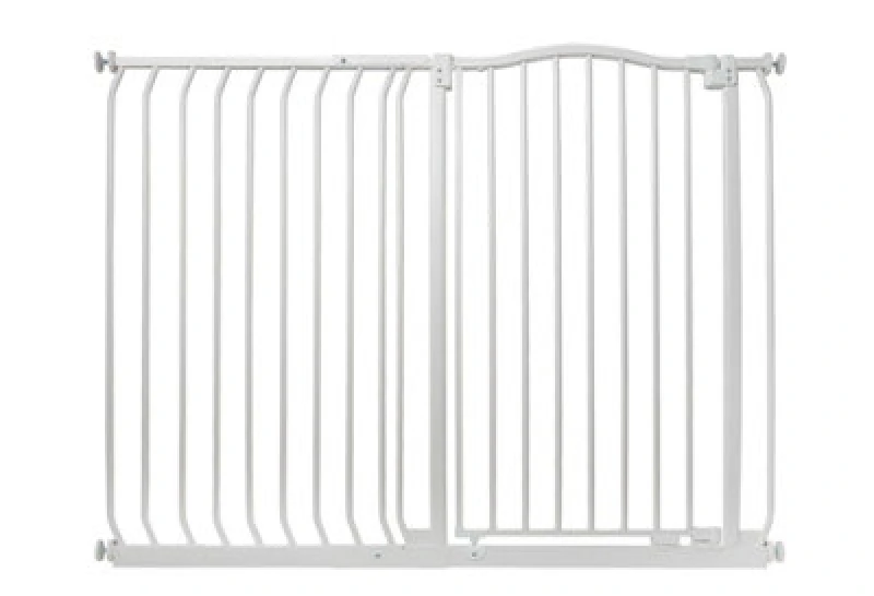 Image of Safetots Extra Tall Curved Top Safety Gate, 125Cm - 134Cm, Matt White, Extra Tall 100Cm In Height, Pressure Fit Stair Gate