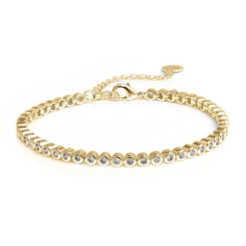 Image of Say It With Tennis Chain Bracelet - Yellow Gold Gold