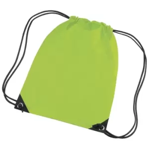 image of Bagbase Premium Gymsac Water Resistant Bag (11 Litres) (Pack Of 2) (One Size) (Lime)