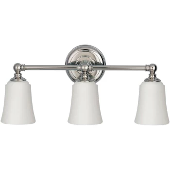 image of Elstead Huguenot Lake - 3 Light Bathroom Over Mirror Light Polished Chrome IP44, G9