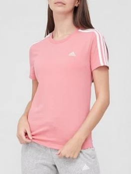 Image of adidas 3 Stripe T-Shirt - Pink, Size 2XL, Women