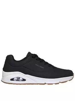 Image of Skechers Uno Durabuck Memory Foam Trainers, Black, Size 6, Men