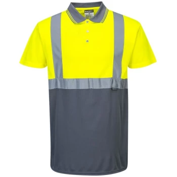 image of S479YGYL - sz L Two-Tone Polo - Yellow/Grey - Portwest