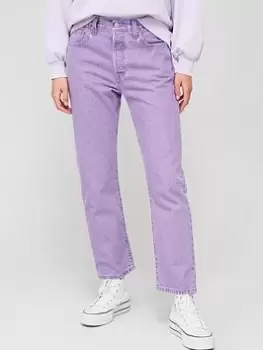 Image of Levis 501® Crop Natural Dye Straight Leg Jean - Lavender, Purple, Size 28, Inside Leg 28, Women