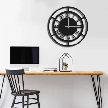 MTS - 005 Black Decorative Metal Wall Clock